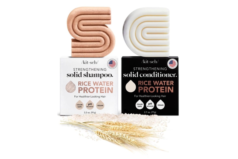 The Kitsch Rice Water Protein Shampoo and Conditioner Bar set is on sale at Amazon for $22 during the retailer’s Big Spring Sale. The solid formulas enhance softness and shine, and promote hair growth with less fallout thanks to rice water.