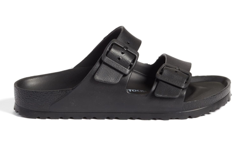 Katie Holmes just wore the Birkenstock Arizona sandals in all-black. We found similar styles from Nordstrom, Zappos, Rue La La, and Gilt, starting at $90.