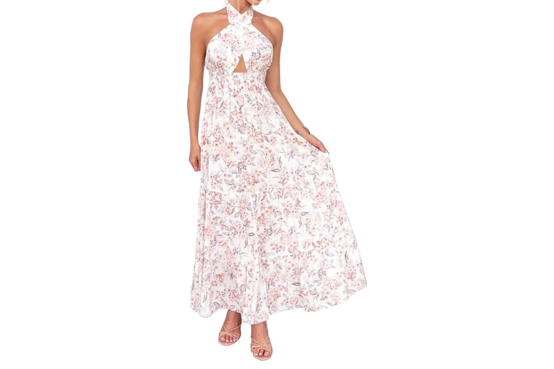 Meghan Markle wore a keyhole white maxi dress to the Royal Salute Polo Challenge with Prince Harry in Florida. Shop similar center cutout spring dresses from Amazon, Madewell, and Zappos, starting at $42.