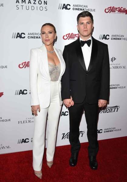 Scarlett Johansson and Colin Jost stepped out in coordinating suits for the CAA Kickoff Party in Washington, D.C. ahead of the White House Correspondents' Dinner.
