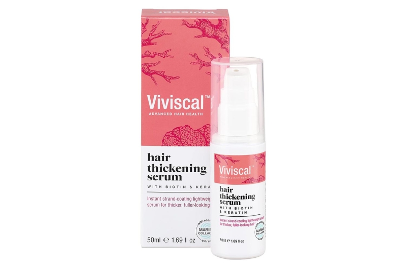 The Viviscal Hair Thickening Growth Serum is on sale at Amazon for $14. Shoppers say it gives thin hair fullness and weightless volume. It also contains ingredients to strengthen hair over time.
