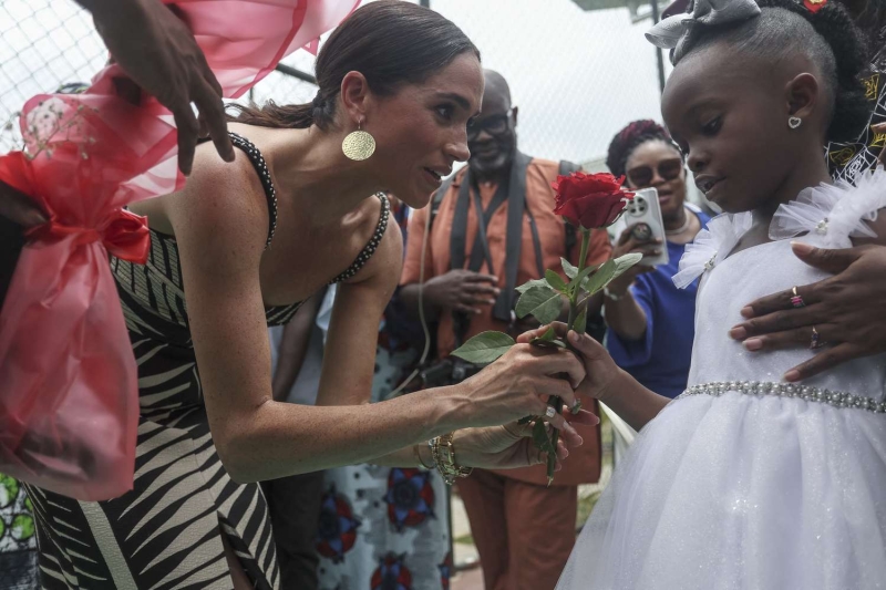 As Meghan Markle and Prince Harry's tour of Nigeria continues, the Duchess wore a cut-out Zebra Print dress from Johanna Ortiz on