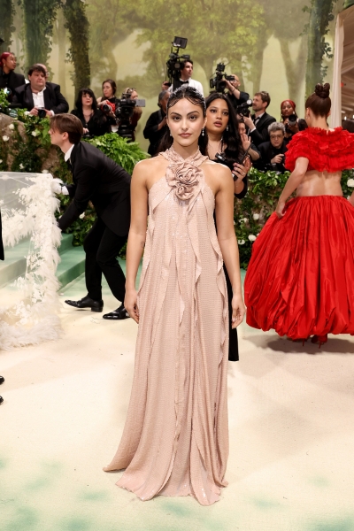 Camila Mendes is an Ethereal Goddess in a Floral Halter at the 2024 Met Gala