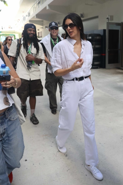 Kendall Jenner defied fashion tradition and wore an all-white outfit to Miami's F1 Grand Prix over the weekend.