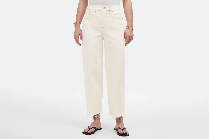 Madewell’s SVP of Denim Design, Mary Pierson, shared the four denim trends that will be big for summer 2024, including straight-leg jeans, white wide-legs, flares, and relaxed denim shorts.
