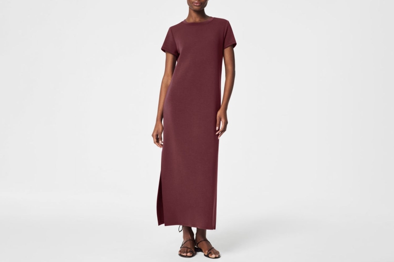 My mom says the Spanx AirEssentials Maxi T-Shirt Dress is perfect for spring because it makes getting dressed in the morning a breeze. The breathable dress is comfortable, easy to style, and super soft.